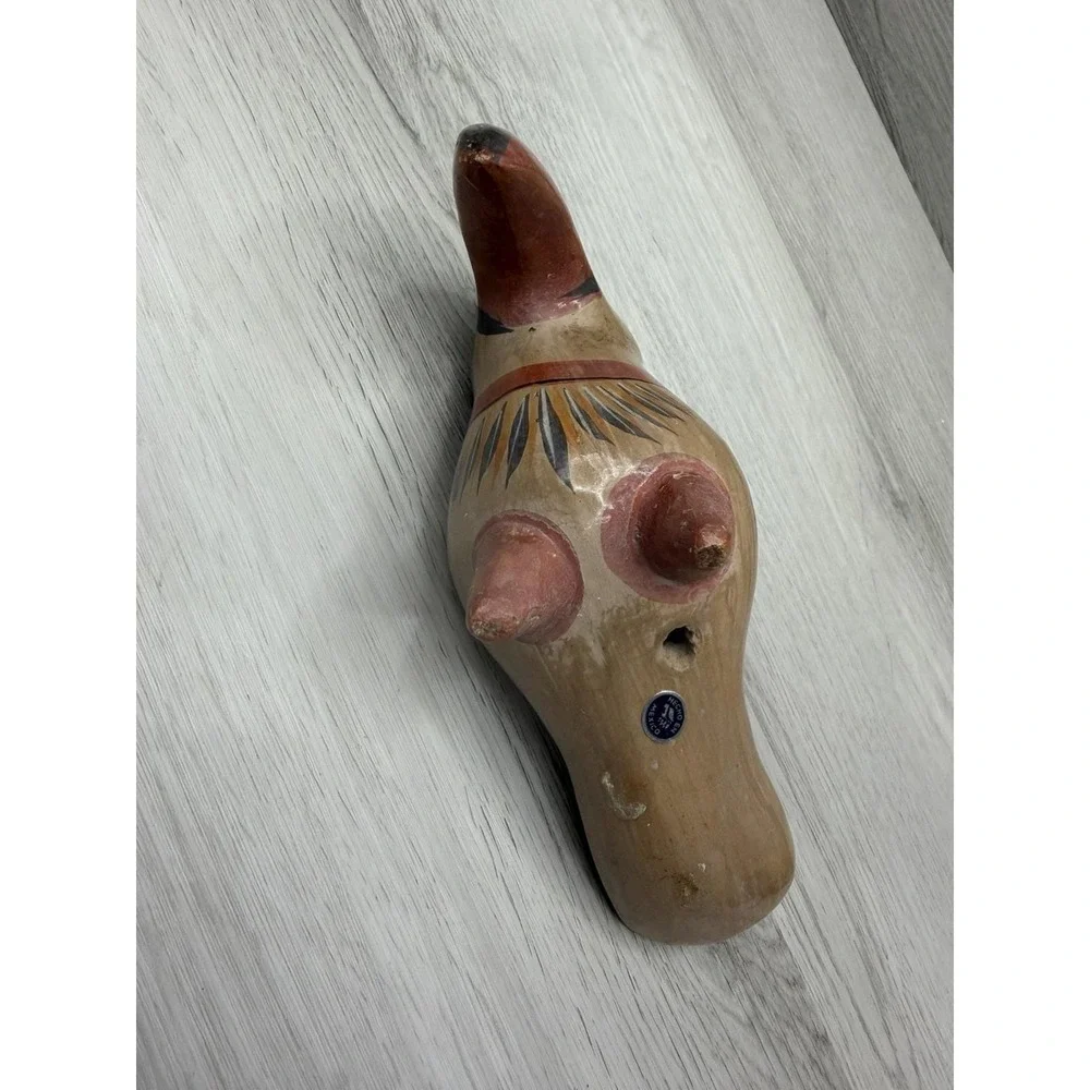 Tonala Mexican Pottery Toucan Figurine Hand Painted Folk Art - Picture 7 of 7